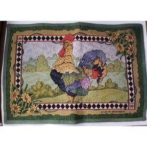 Tapestry kitchen Floor Mat Beth Yarbrough 19"x27" Woven  Rooster